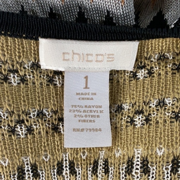 Chico’s Colorful Zigzag Pattern Open Front Cardigan Duster Size Chicos 1 - Picture 7 of 9